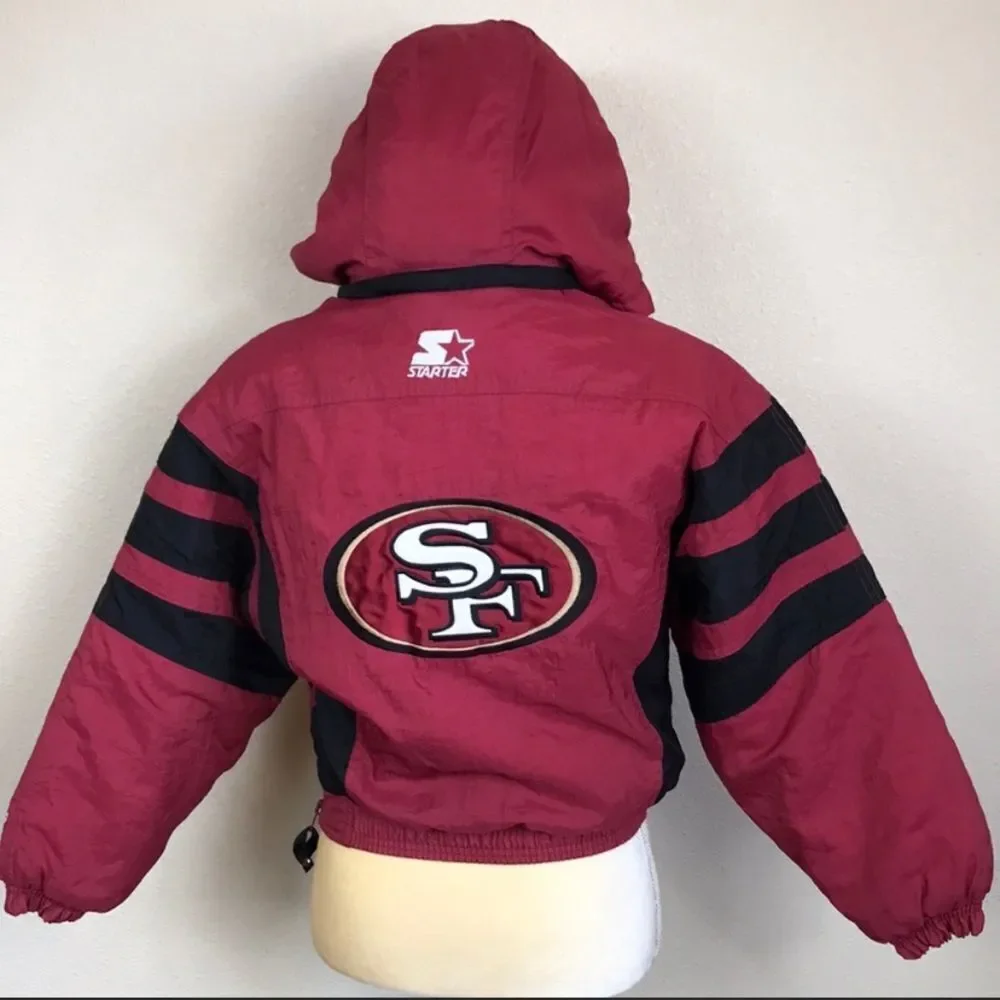 VTG, 90s San Francisco 49 ers NFl Starter Junior Parka Pullover Jacket Size S